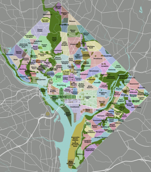 neighborhood map of DC